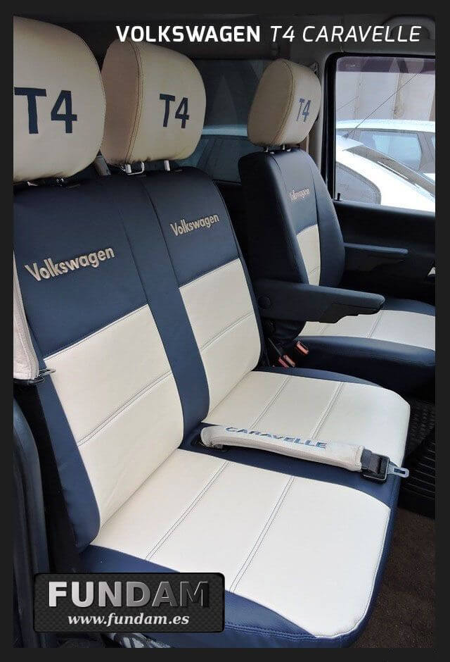 Fundas a medida de ecopiel para asientos de Volkswagen T4 Caravelle